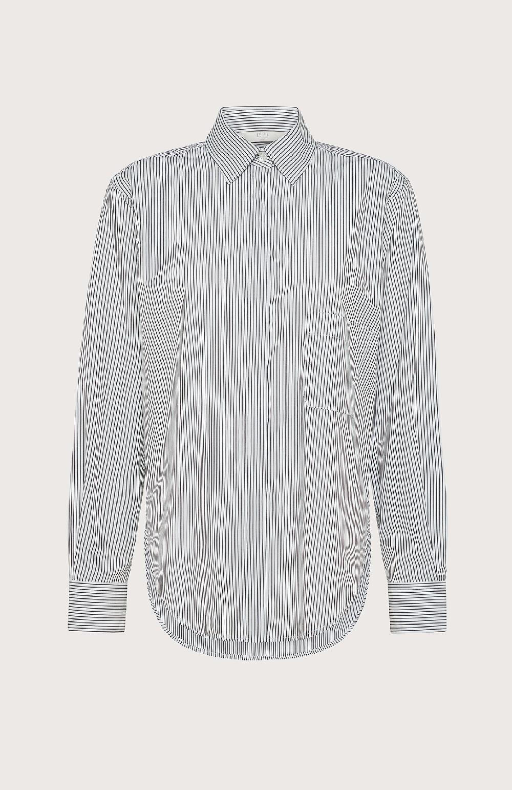 Seventy Camicia in cotone a righe - Col. Nero