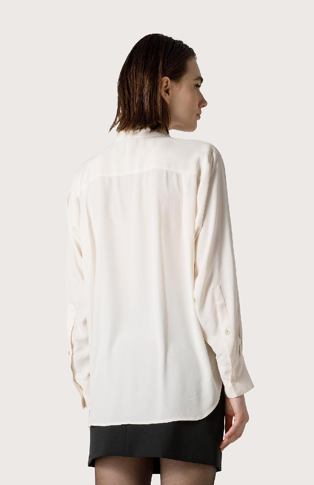 Seventy Camicia In Crêpe Di Misto Seta - Col. Bianco