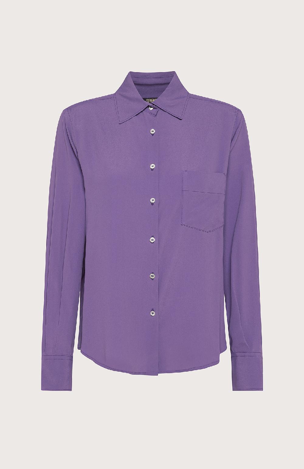 Seventy Camicia In Crêpe Di Misto Seta - Col. Viola
