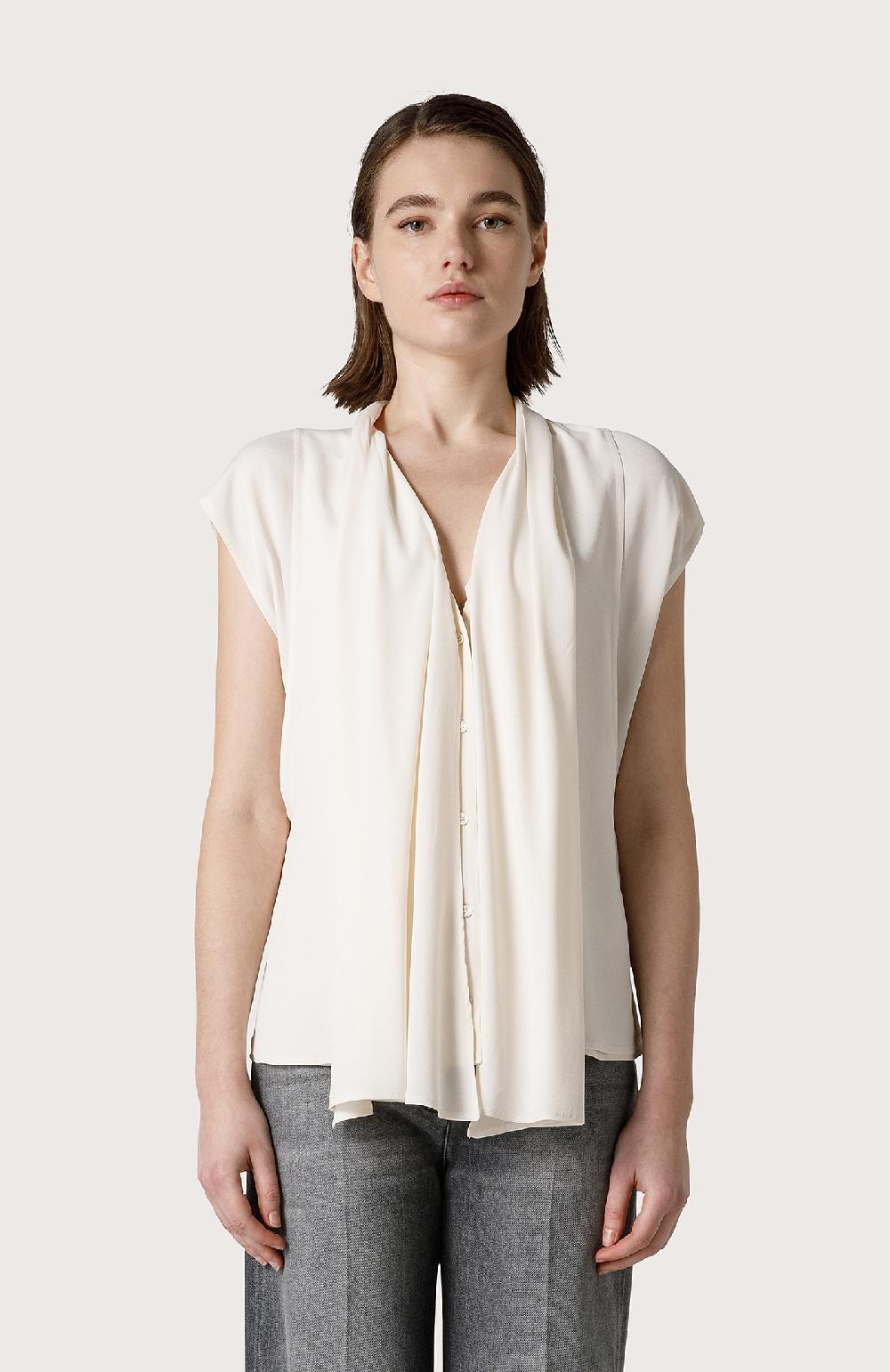 Seventy Camicia In Misto Seta - Col. Bianco