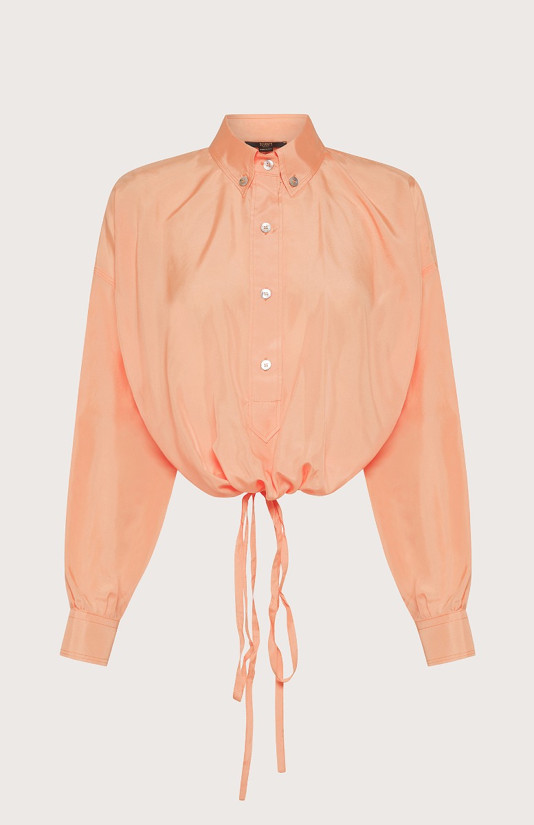 Seventy Camicia In Seta Con Nastro - Col. Arancione