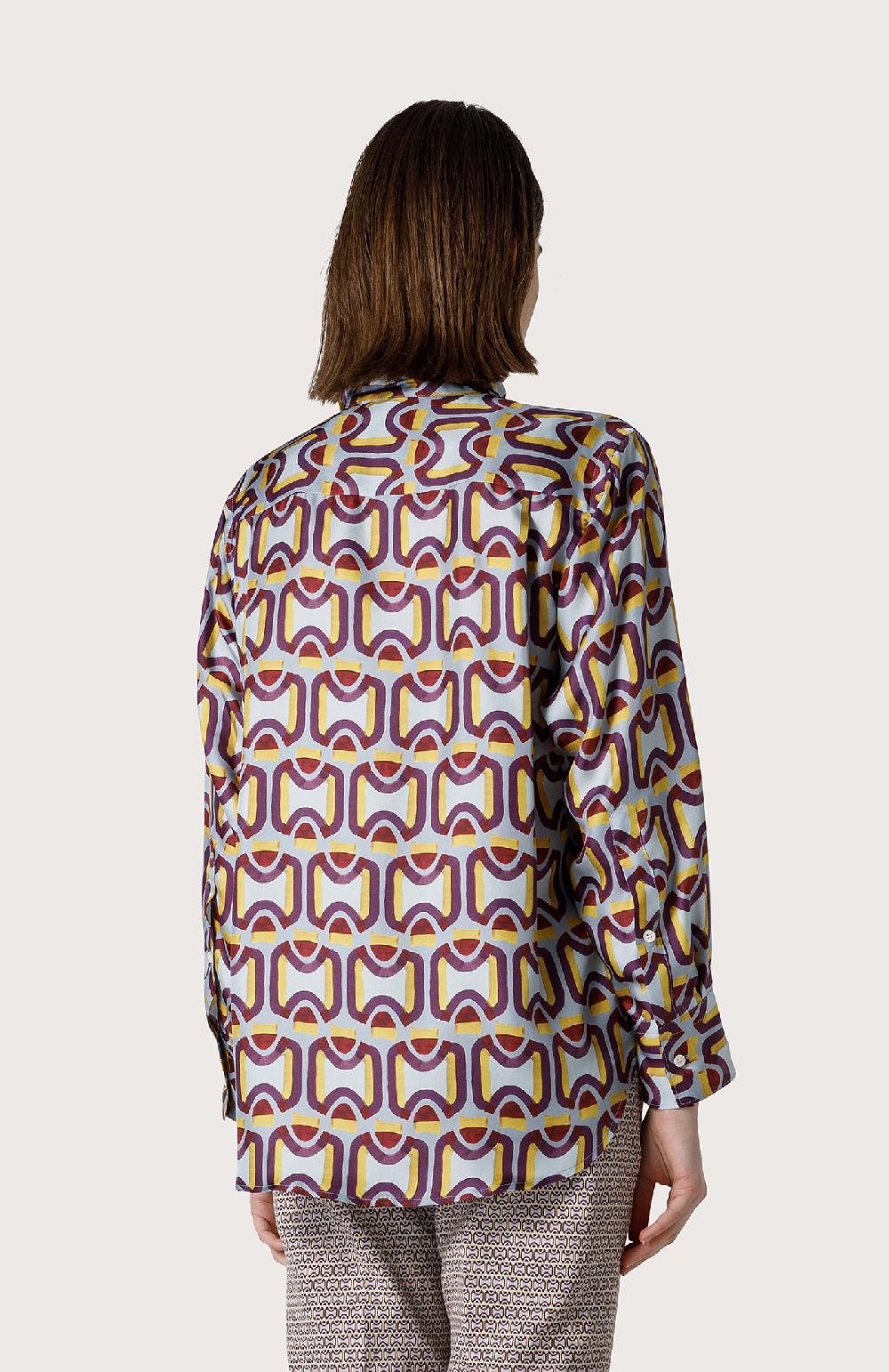 Seventy Camicia In Twill Di Seta - Col. Blu