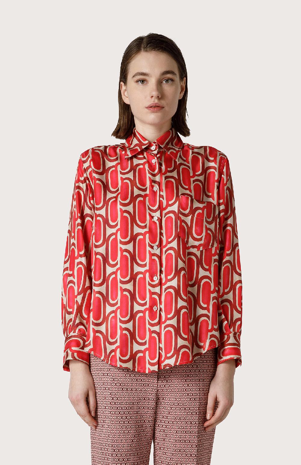 Seventy Camicia In Twill Di Seta - Col. Rosa