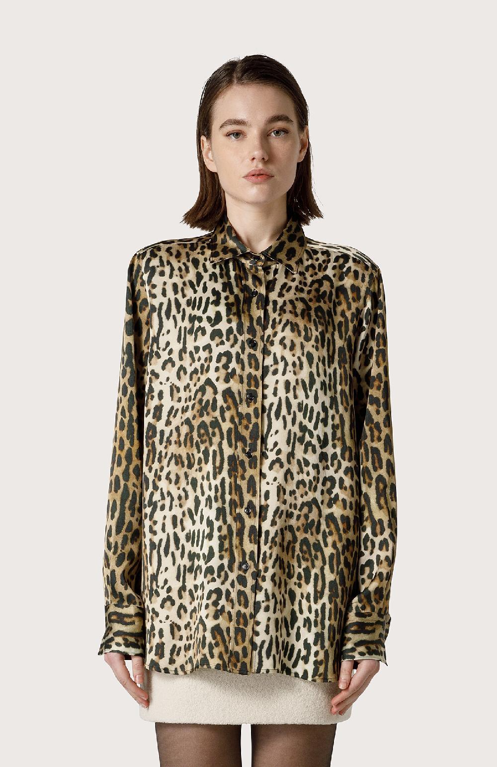 Seventy Camicia In Viscosa Animalier - Col. Neutro