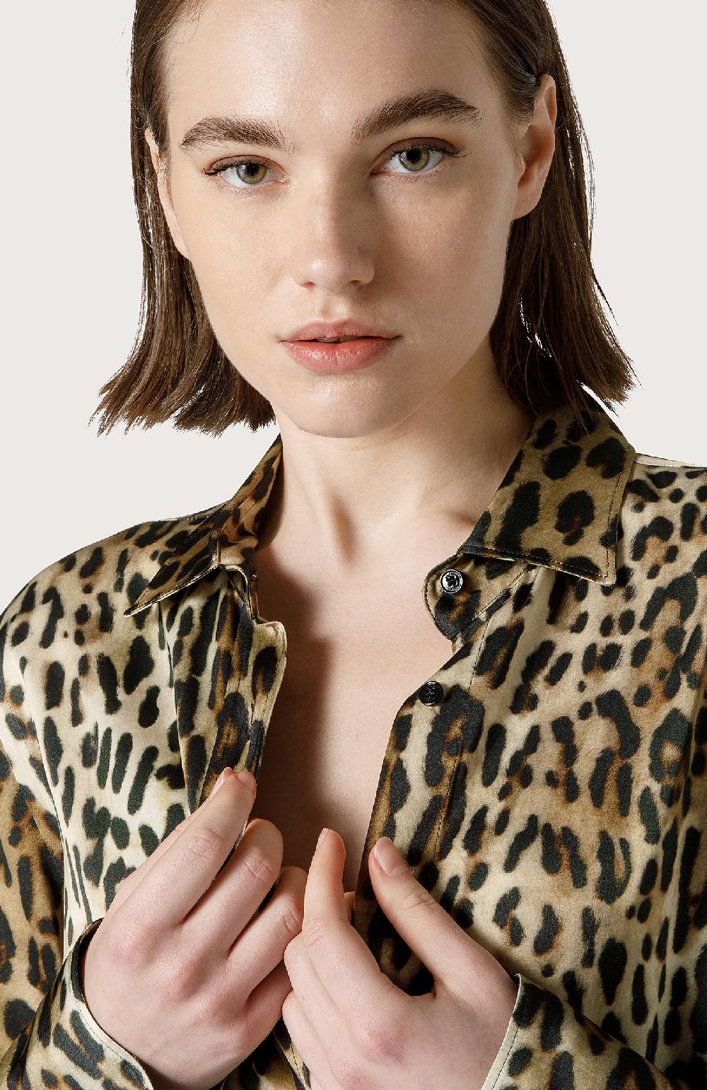 Seventy Camicia In Viscosa Animalier - Col. Neutro