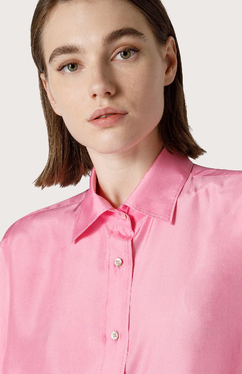 Seventy Camicia Maschile In Seta - Col. Rosa