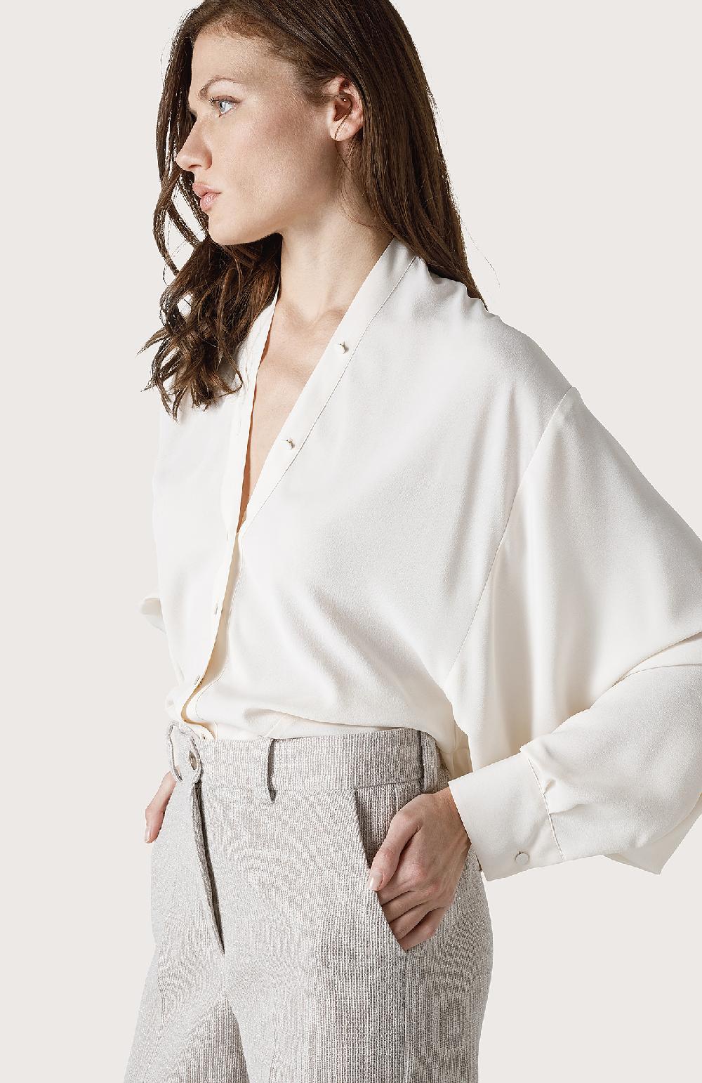 Seventy Camicia Morbida Con Collo A V - Col. Bianco