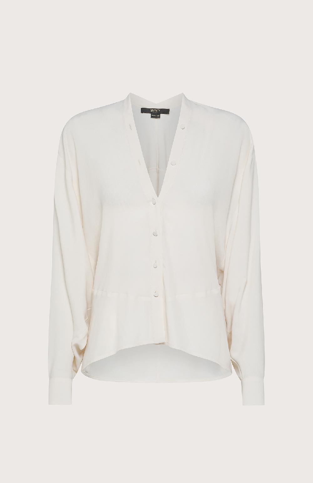 Seventy Camicia morbida con collo a V - Col. Bianco