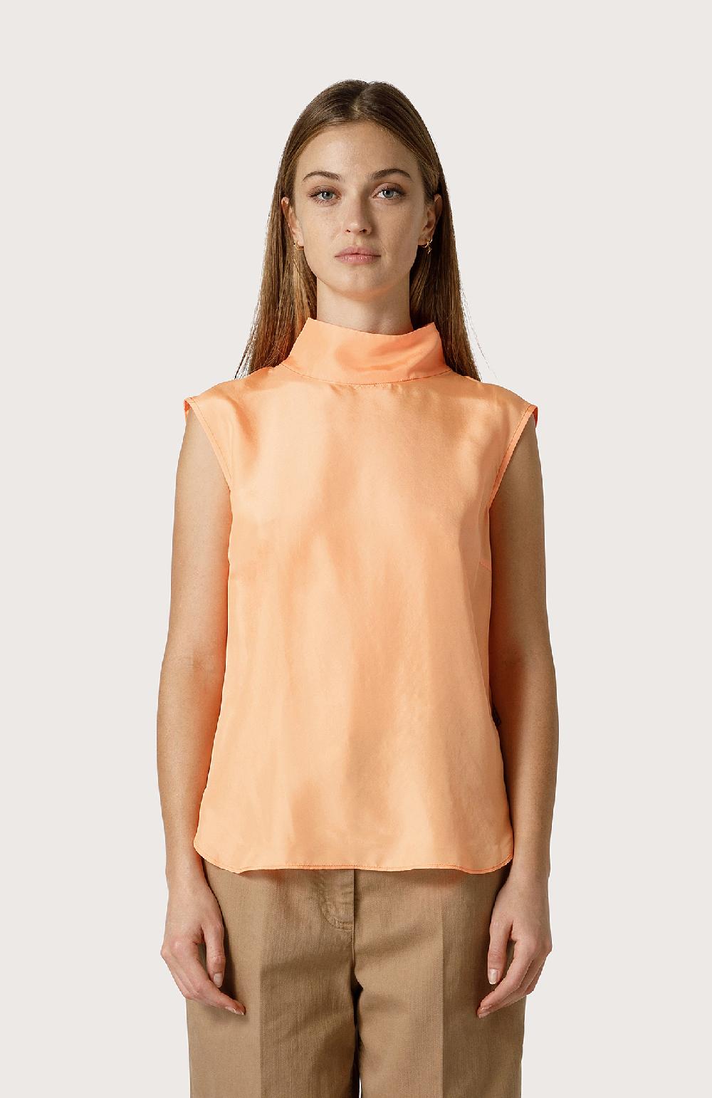 Seventy Camicia Smanicata In Seta - Col. Arancione