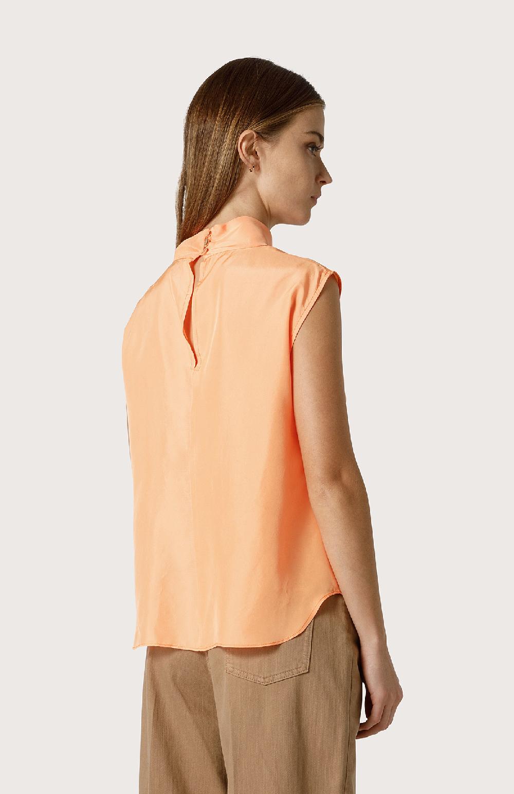 Seventy Camicia Smanicata In Seta - Col. Arancione