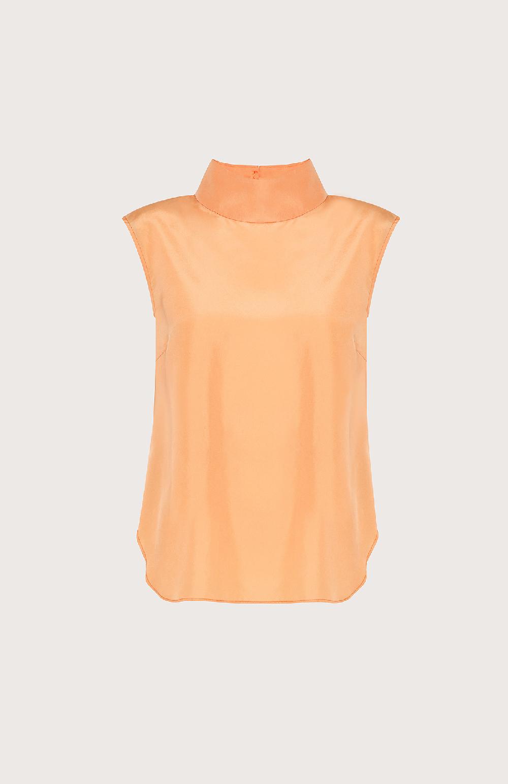 Seventy Camicia smanicata in seta - Col. Arancione