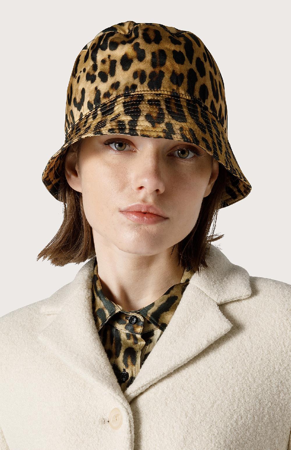 Seventy Cappello In Raso Animalier - Col. Bianco