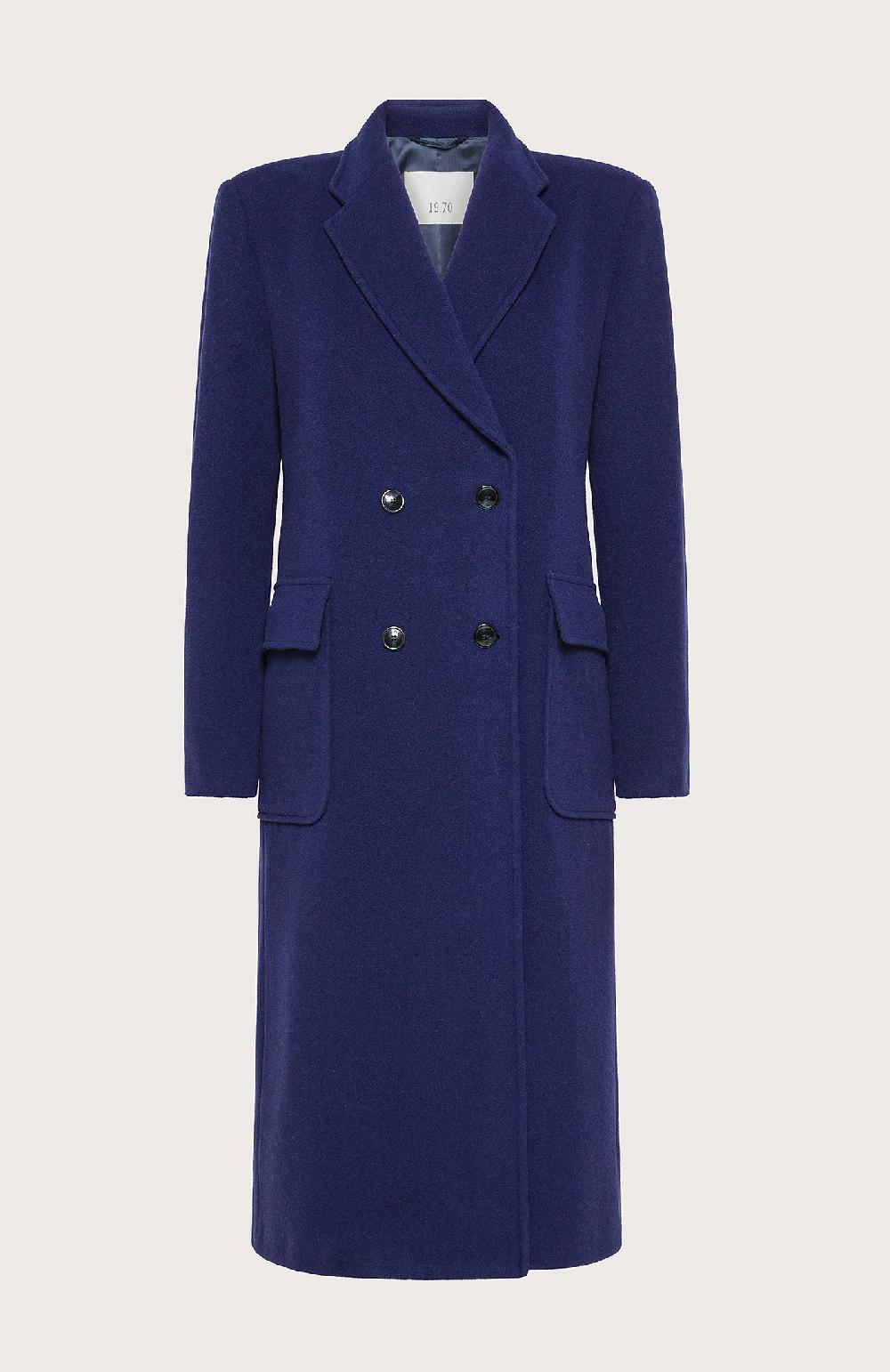 Seventy Cappotto Doppiopetto Al Ginocchio - Col. Blu