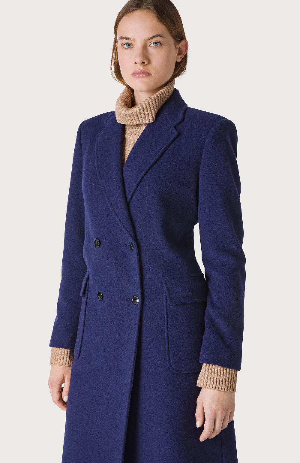 Seventy Cappotto Doppiopetto Al Ginocchio - Col. Blu