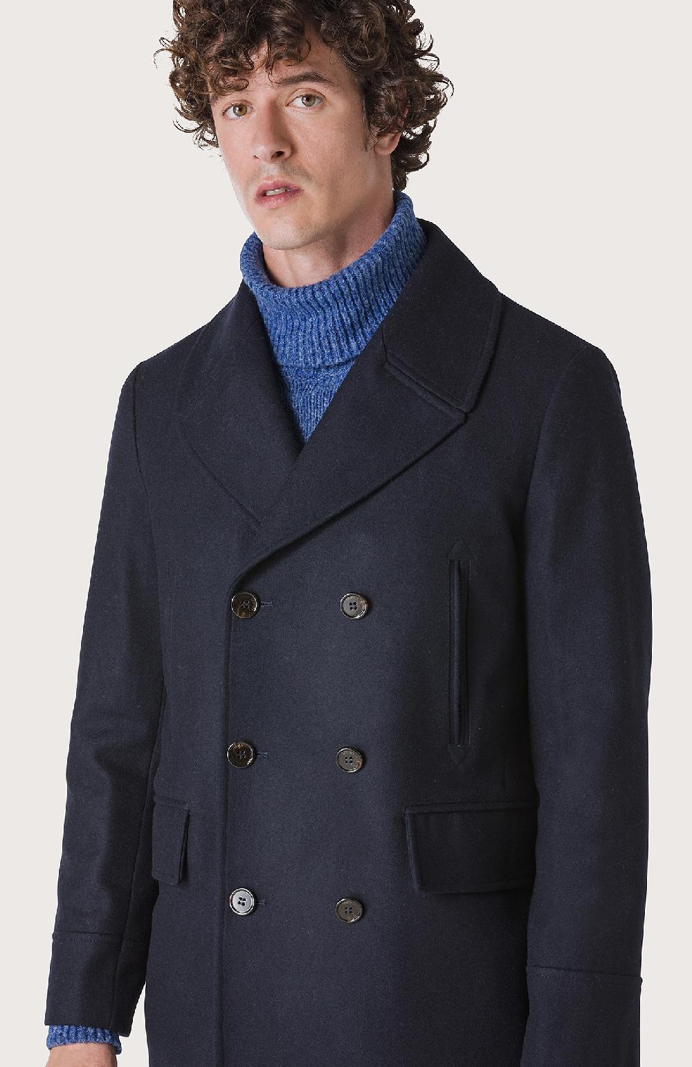 Seventy Cappotto Doppiopetto Con Pistagna - Col. Blu