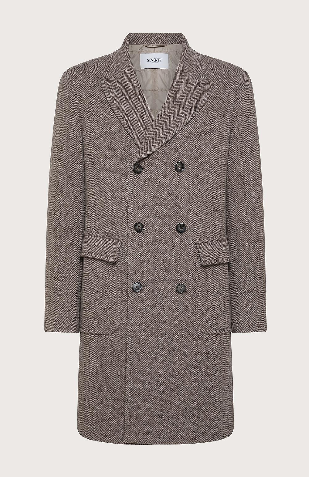 Seventy Cappotto doppiopetto con resca - Col. Marrone