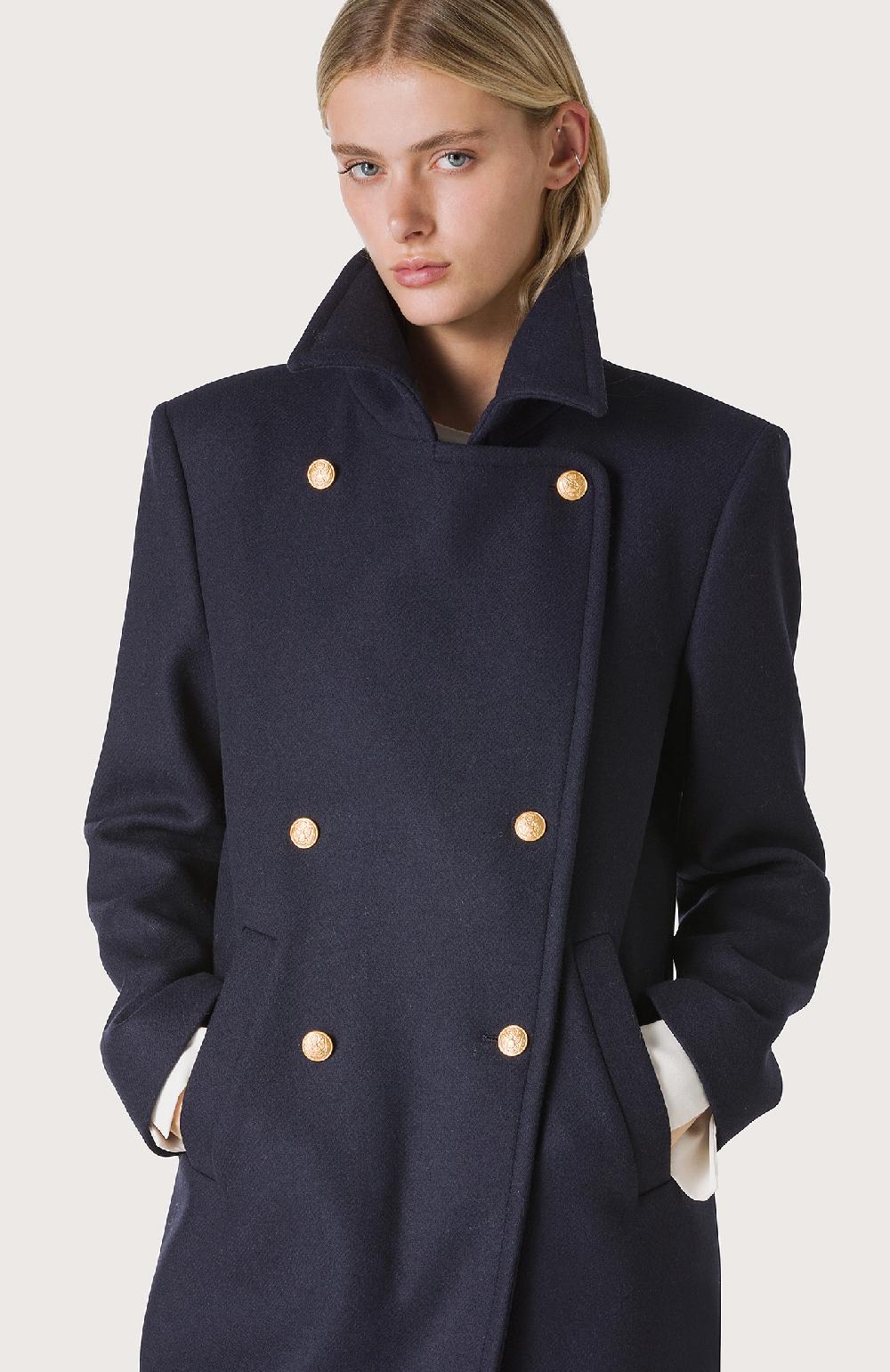 Seventy Cappotto Dopppiopetto In Panno - Col. Blu