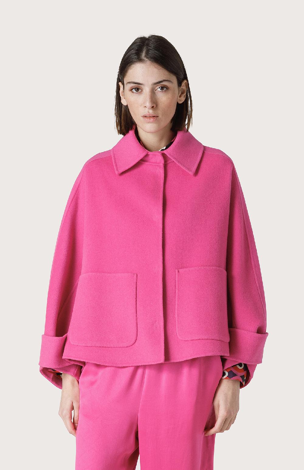 Seventy Cappotto Mantellina In Double - Col. Rosa