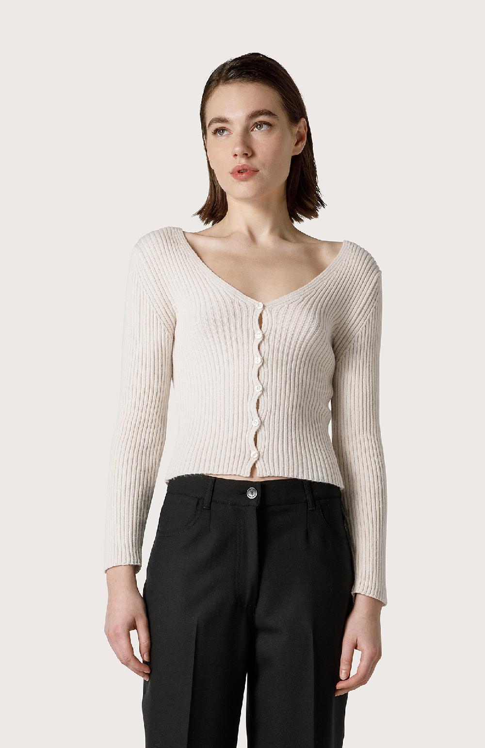 Seventy Cardigan Attillato - Col. Bianco