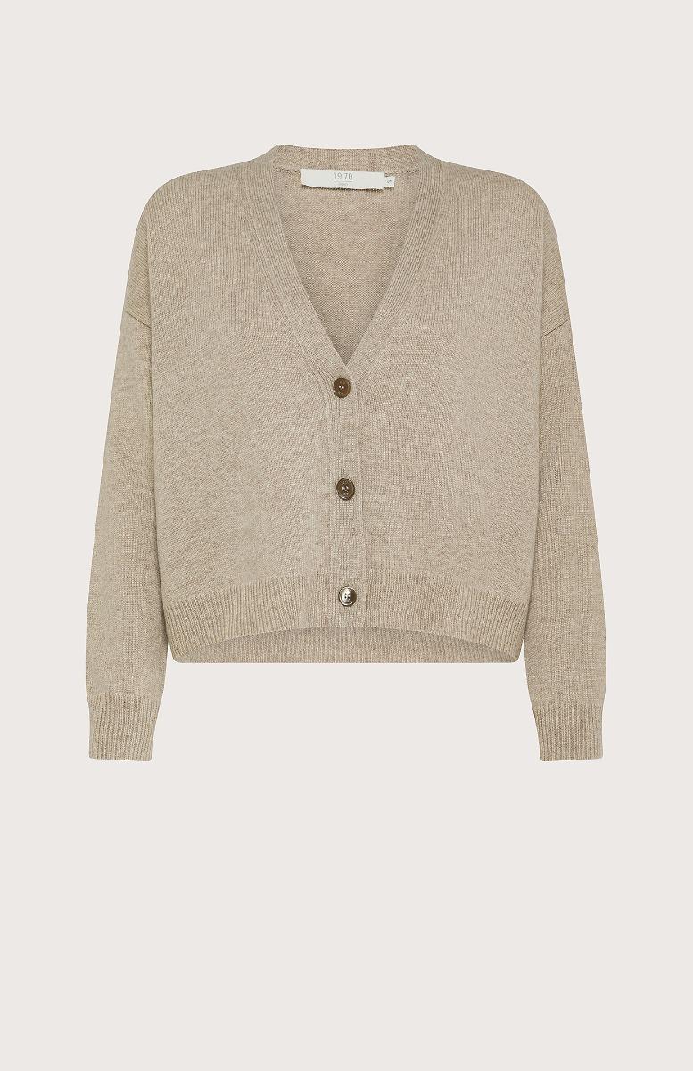 Seventy Cardigan boxy in misto lana - Col. Grigio