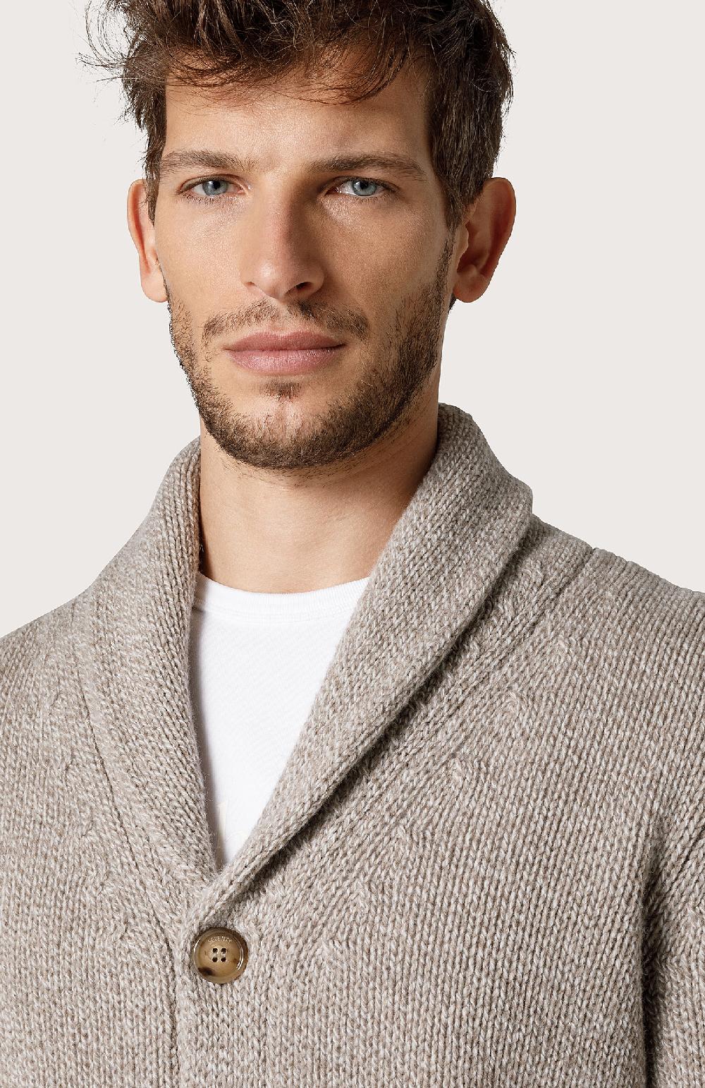 Seventy Cardigan Con Collo A Scialle - Col. Neutro