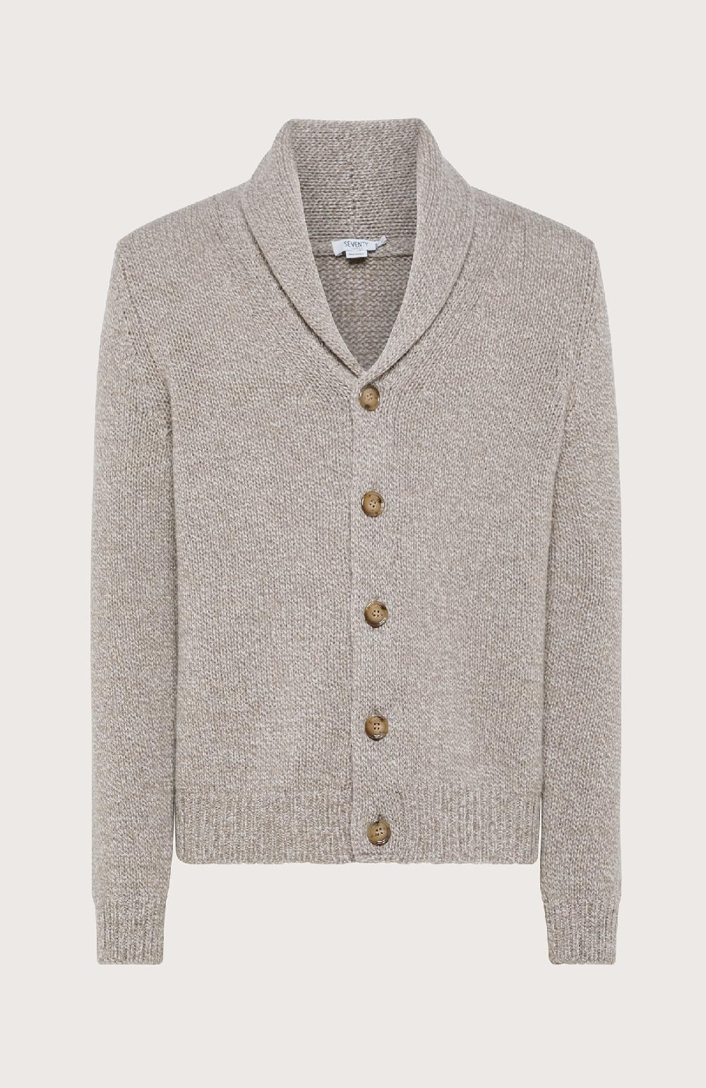 Seventy Cardigan con collo a scialle - Col. Neutro