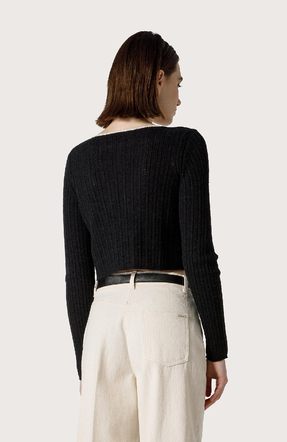 Seventy Cardigan Crop In Alpaca - Col. Nero