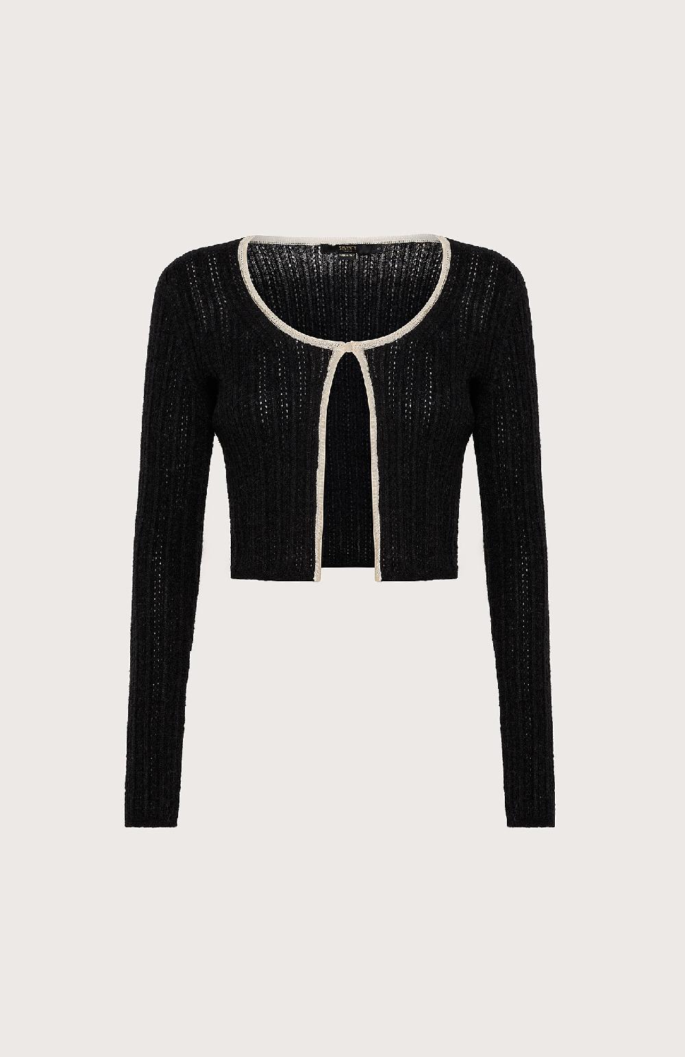 Seventy Cardigan crop in alpaca - Col. Nero