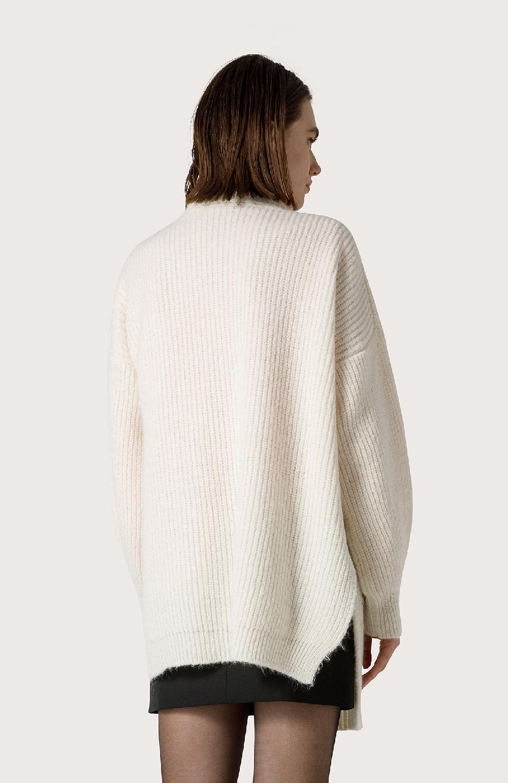 Seventy Cardigan In Filato Bouclé - Col. Bianco