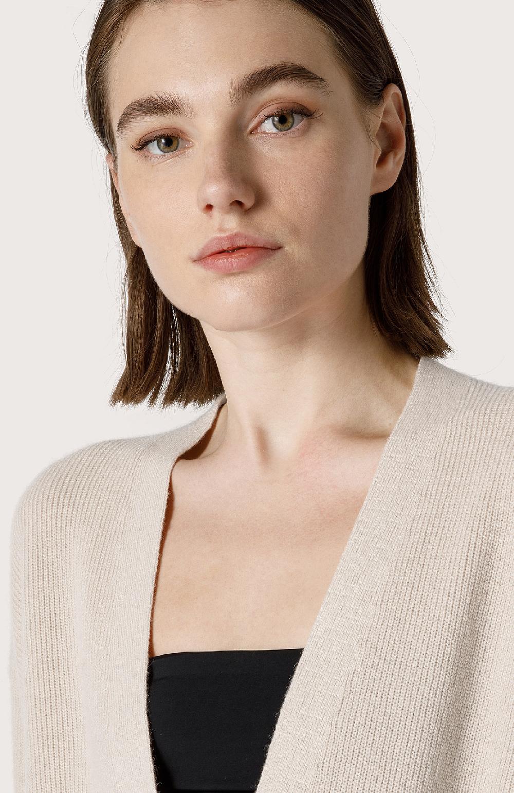 Seventy Cardigan Over In Misto Cashmere - Col. Bianco