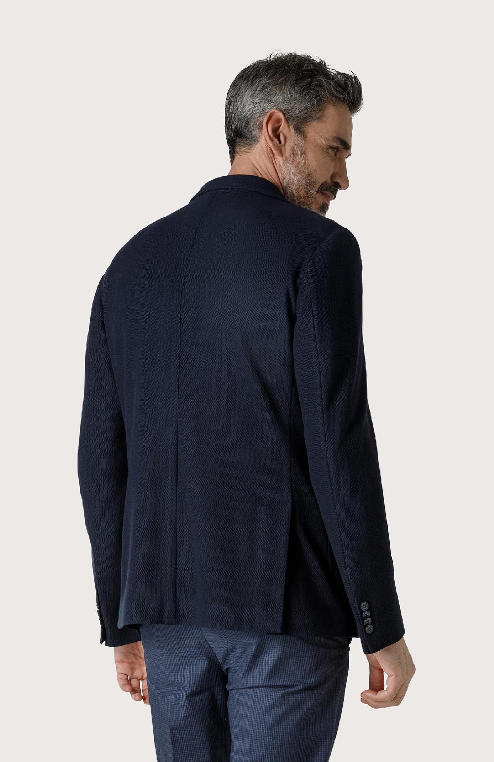 Seventy Giacca Classica A Nido D'ape - Col. Blu