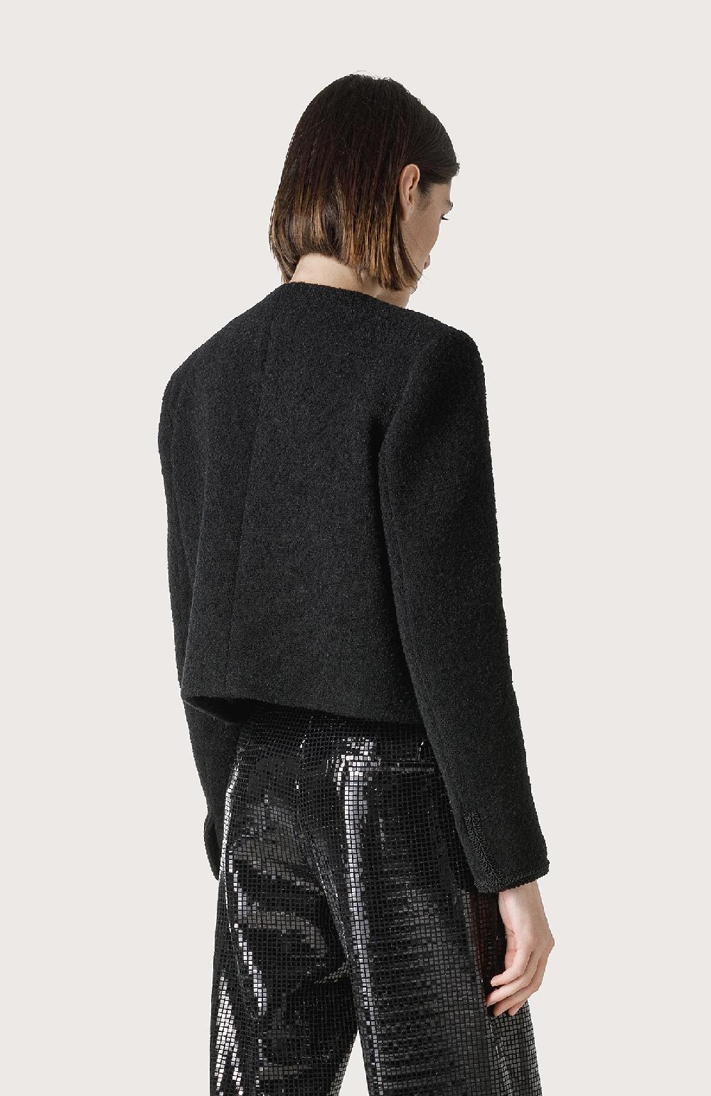 Seventy Giacca Corta In Bouclè E Ricami - Col. Nero