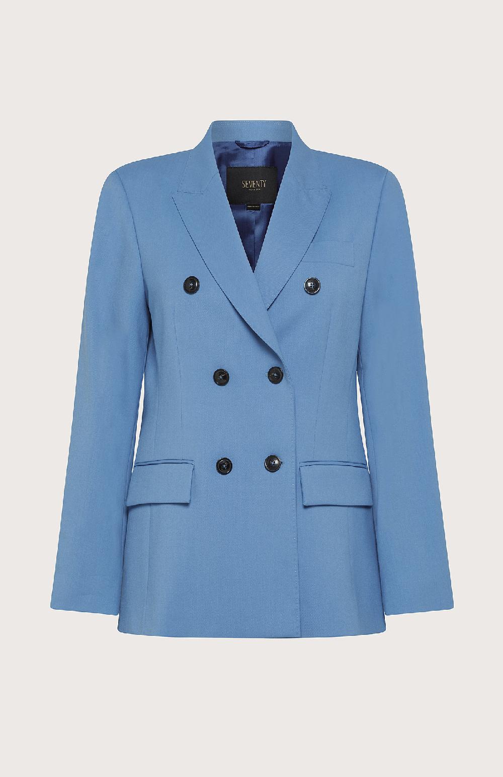 Seventy Giacca doppiopetto con impunture - Col. Blu