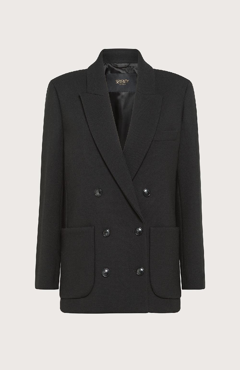 Seventy Giacca doppiopetto in misto lana - Col. Nero
