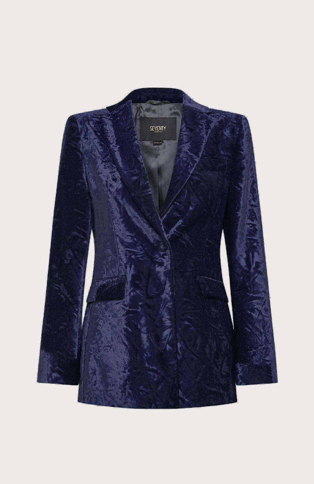 Seventy Giacca Monopetto In Velluto - Col. Blu