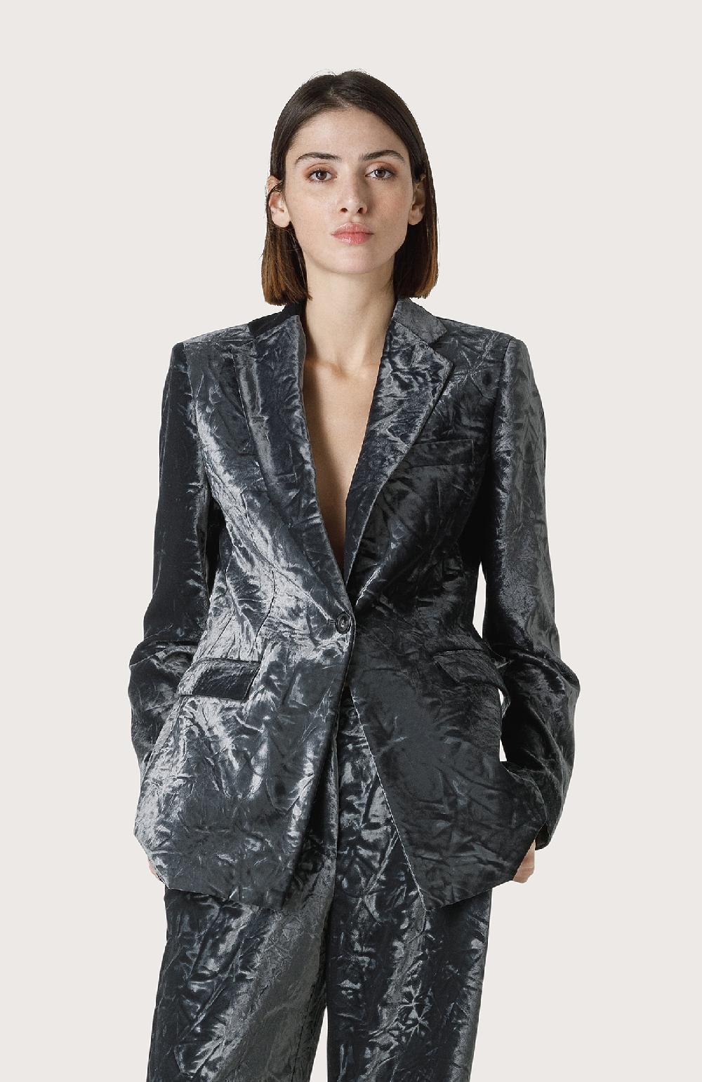 Seventy Giacca Monopetto In Velluto - Col. Grigio