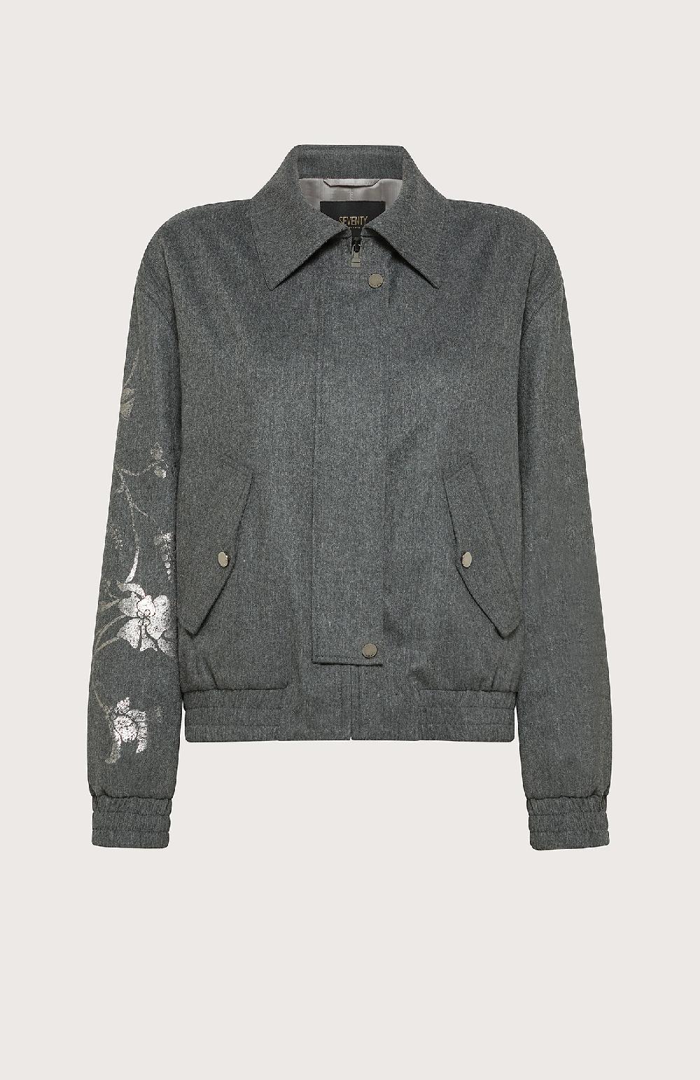 Seventy Giacchetta con zip in flanella - Col. Grigio