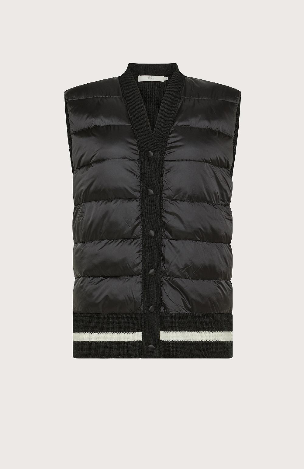 Seventy Gilet bimateriale con imbottitura - Col. Nero