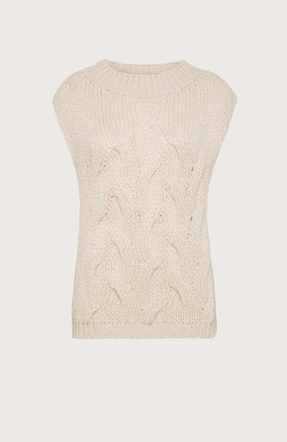 Seventy Gilet girocollo over a trecce - Col. Neutro