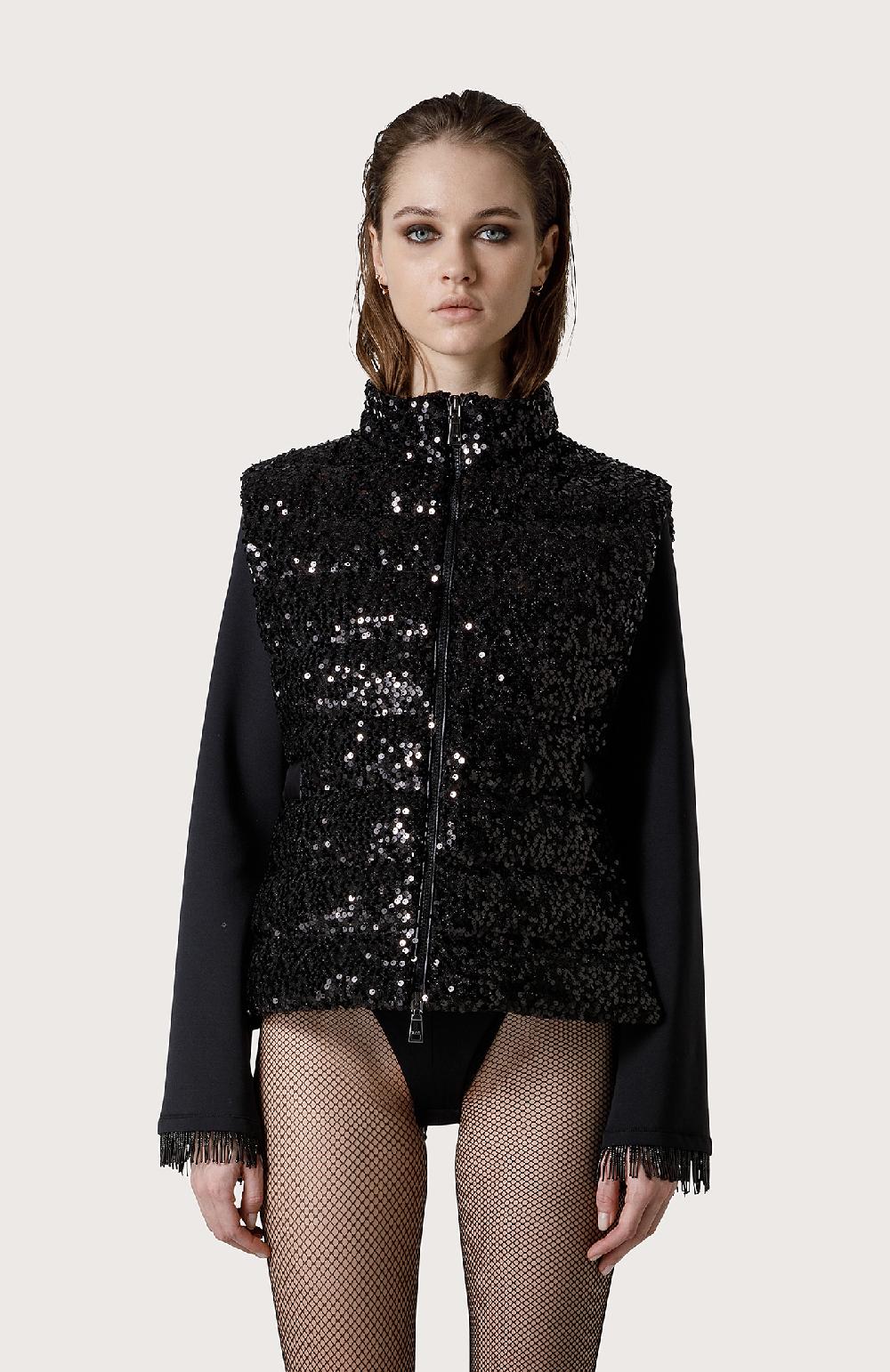 Seventy Gilet Imbottito Con Paillette - Col. Nero