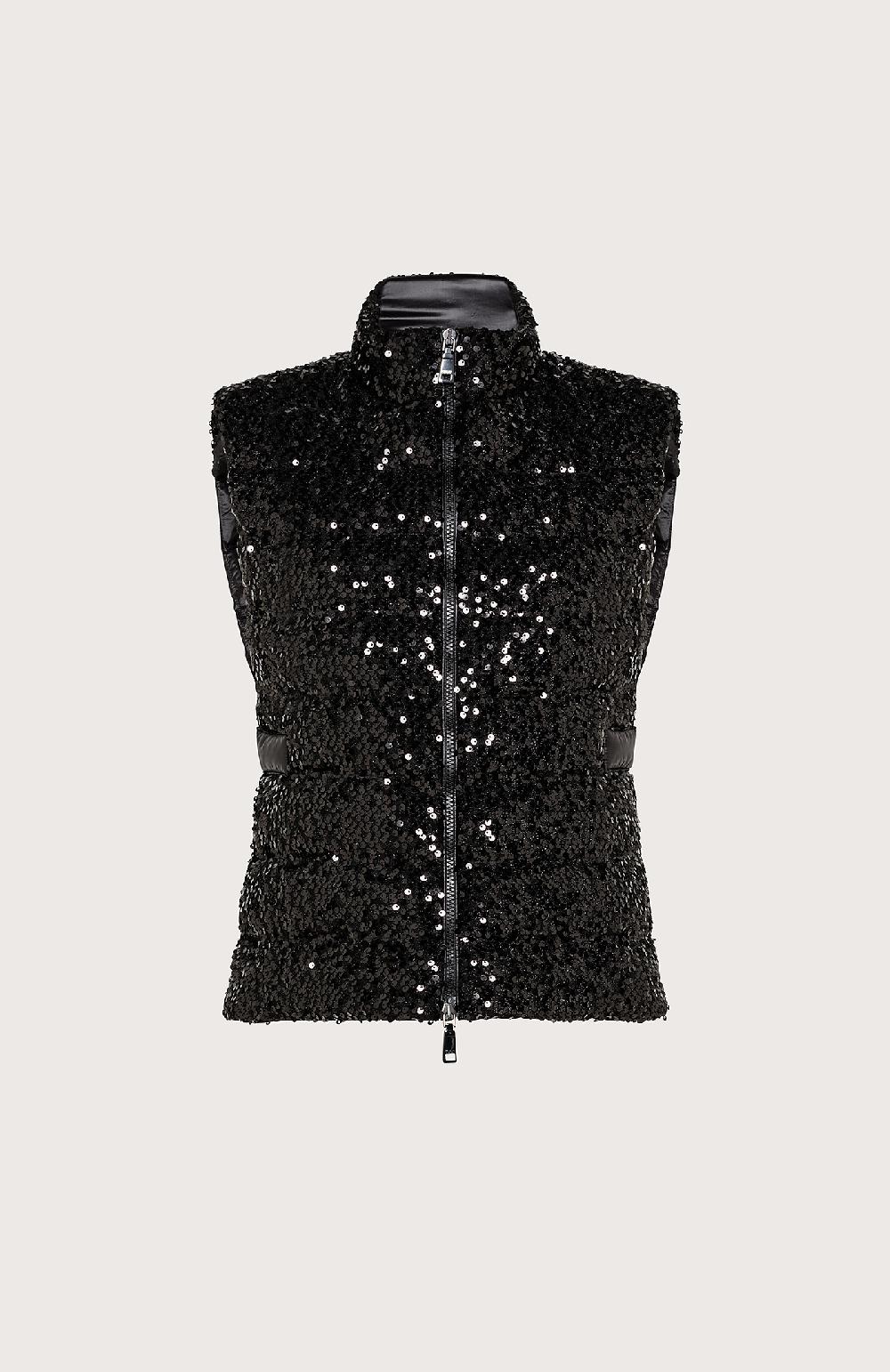 Seventy Gilet imbottito con paillette - Col. Nero