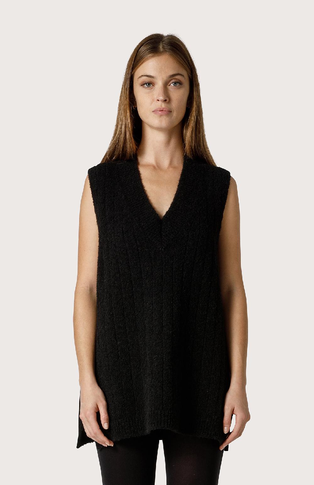 Seventy Gilet In Filato Bouclé - Col. Nero