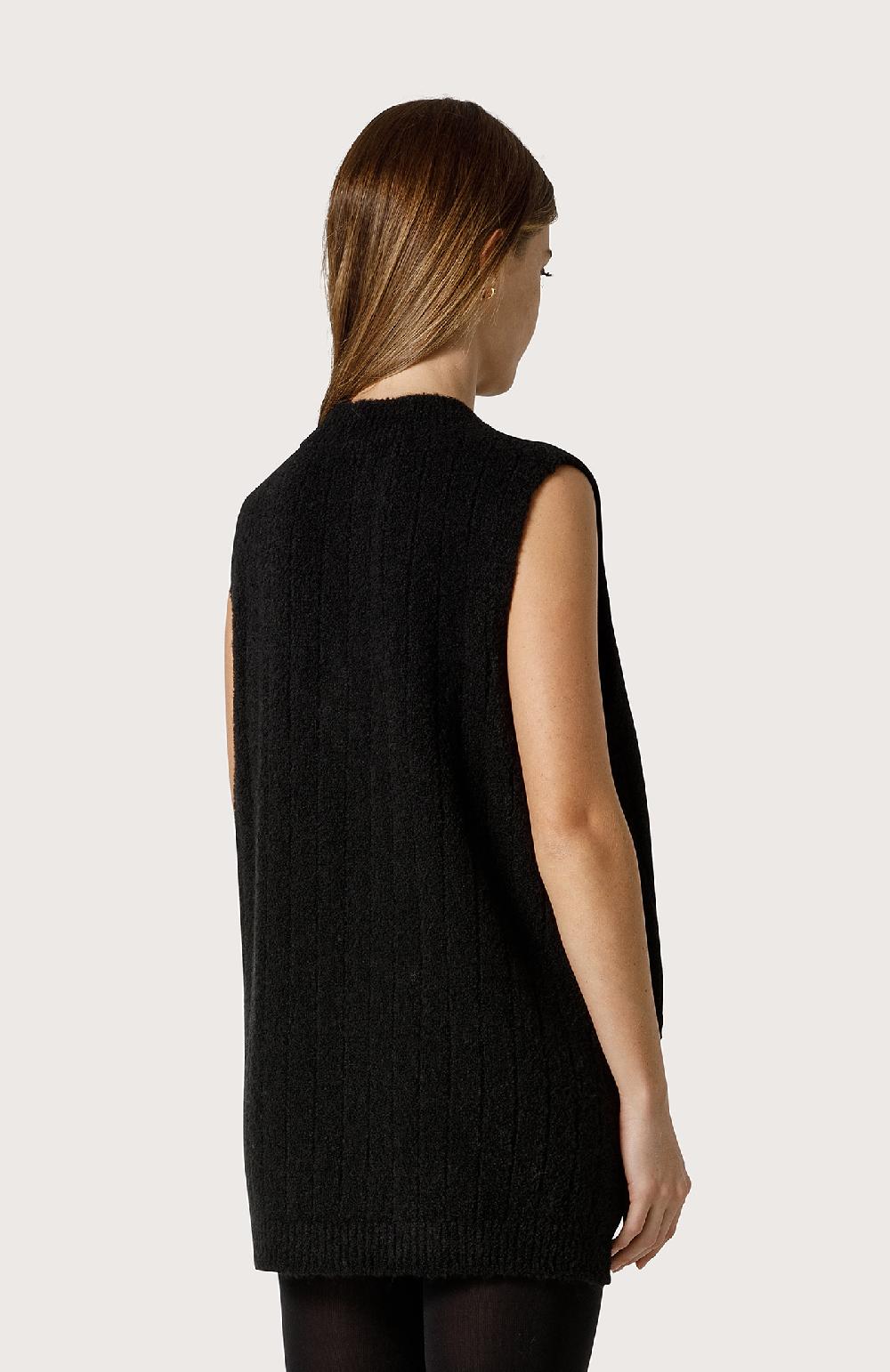 Seventy Gilet In Filato Bouclé - Col. Nero