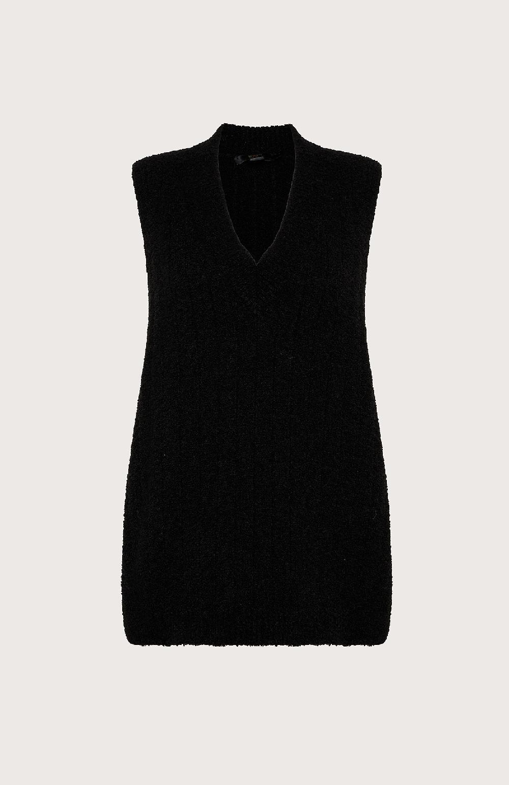 Seventy Gilet in filato bouclé - Col. Nero