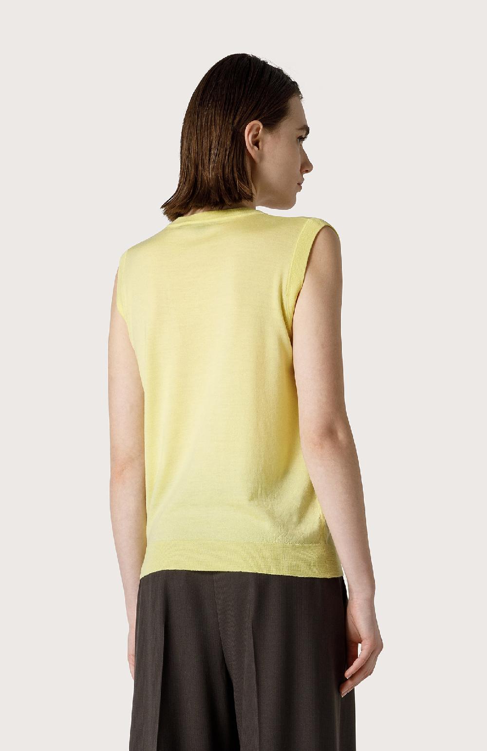 Seventy Gilet In Merinos Sottile - Col. Giallo