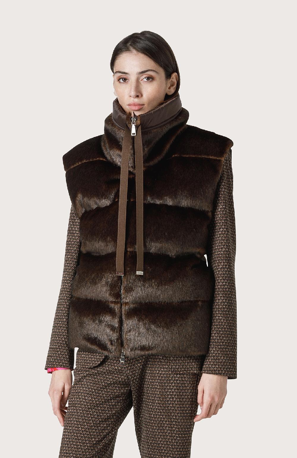 Seventy Gilet Maxi Collo Imbottito - Col. Marrone