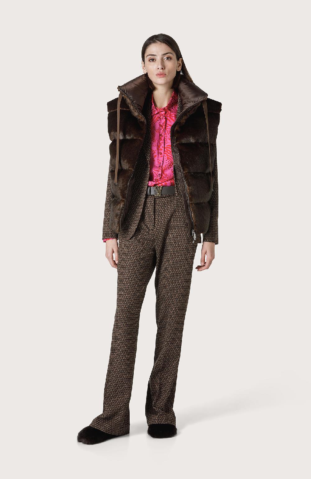 Seventy Gilet Maxi Collo Imbottito - Col. Marrone