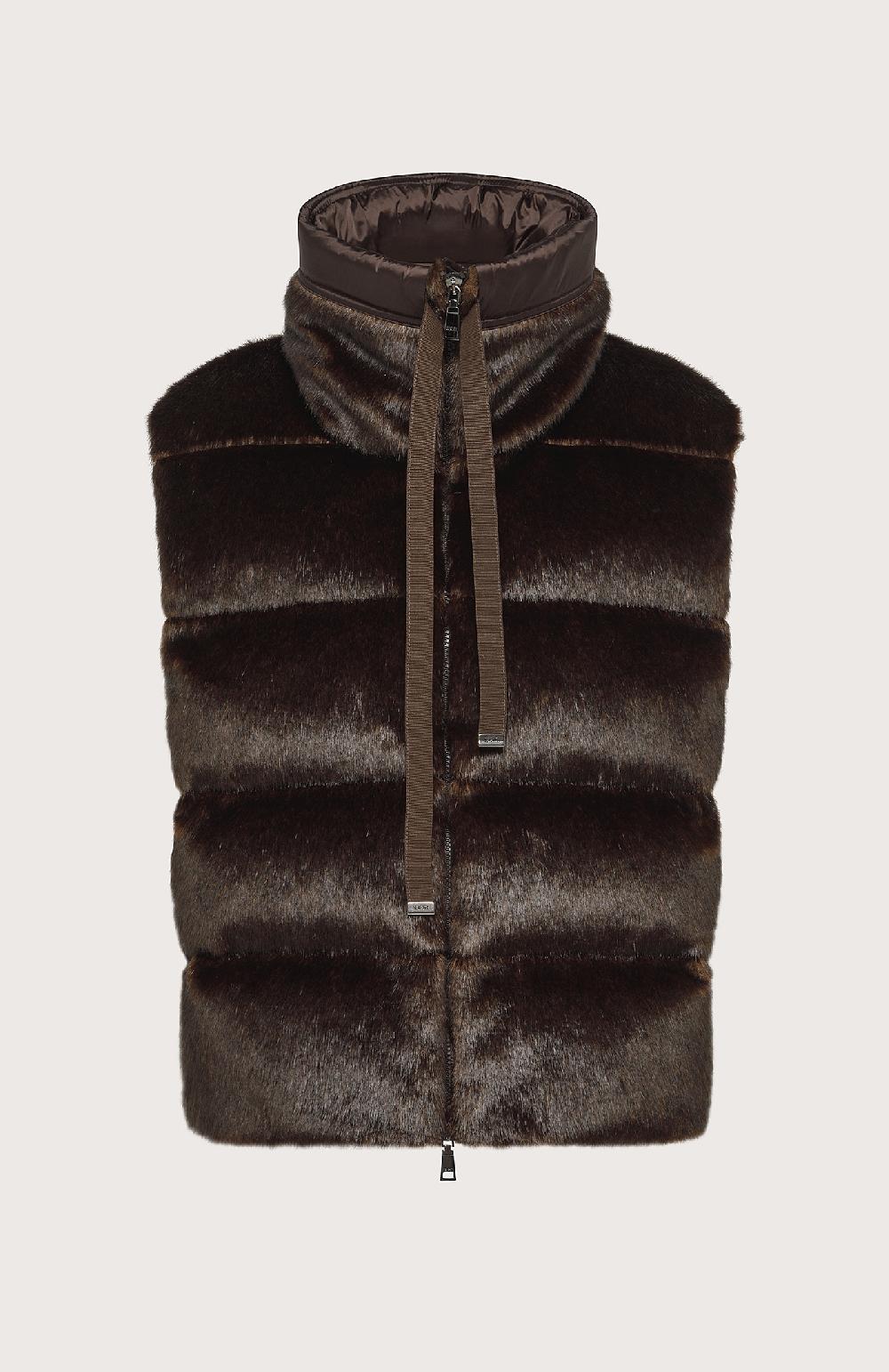 Seventy Gilet maxi collo imbottito - Col. Marrone