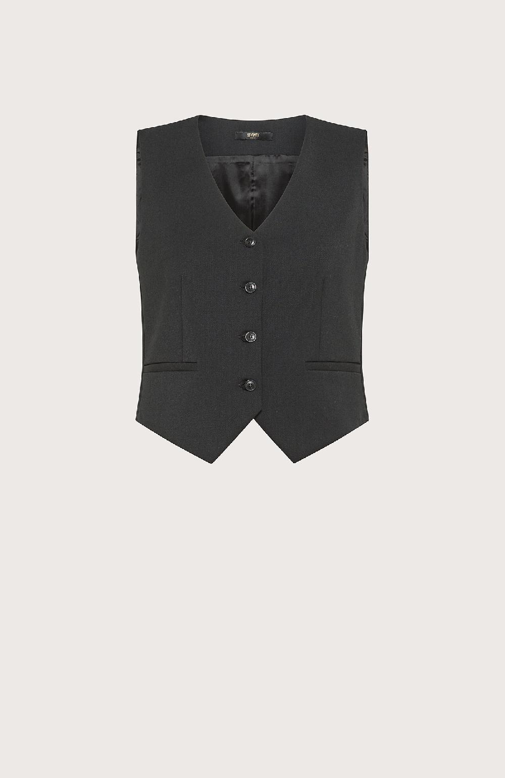 Seventy Gilet sartoriale corto - Col. Nero