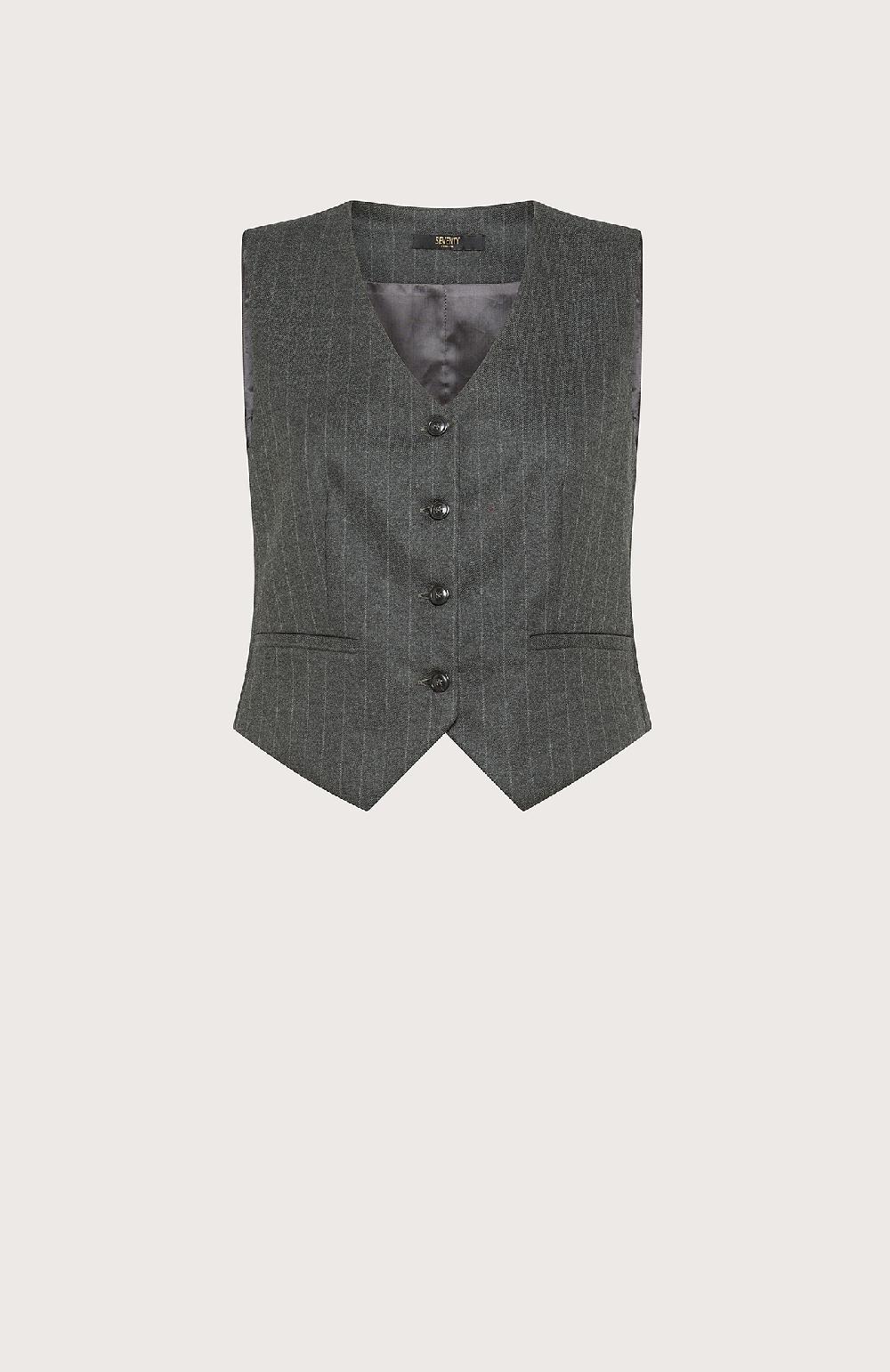 Seventy Gilet sartoriale corto gessato - Col. Grigio